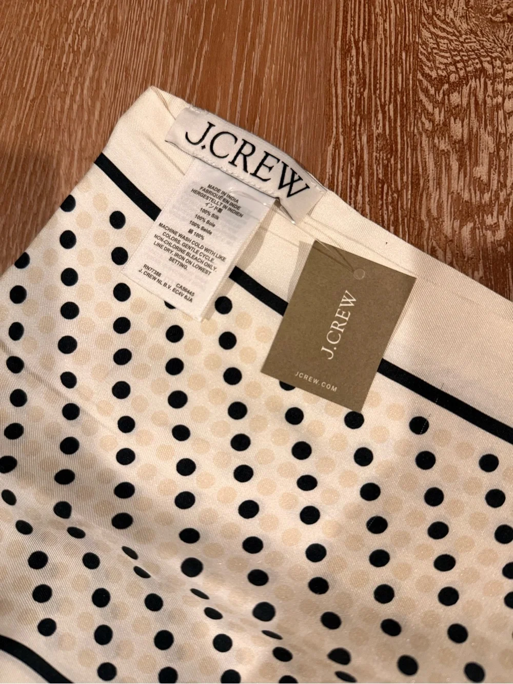 J. Crew 100% silk polka dot scarf  Brand new condition